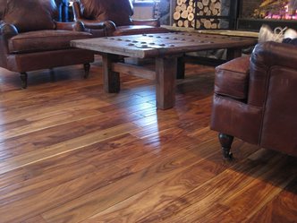 Oak floor living room with fireplace